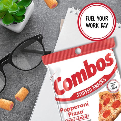 COMBOS Pepperoni Pizza Cracker Baked Snacks, 6.3 oz Bag