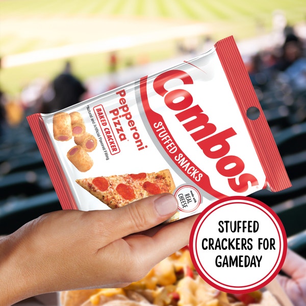 COMBOS Pepperoni Pizza Cracker Baked Snacks, 6.3 oz Bag