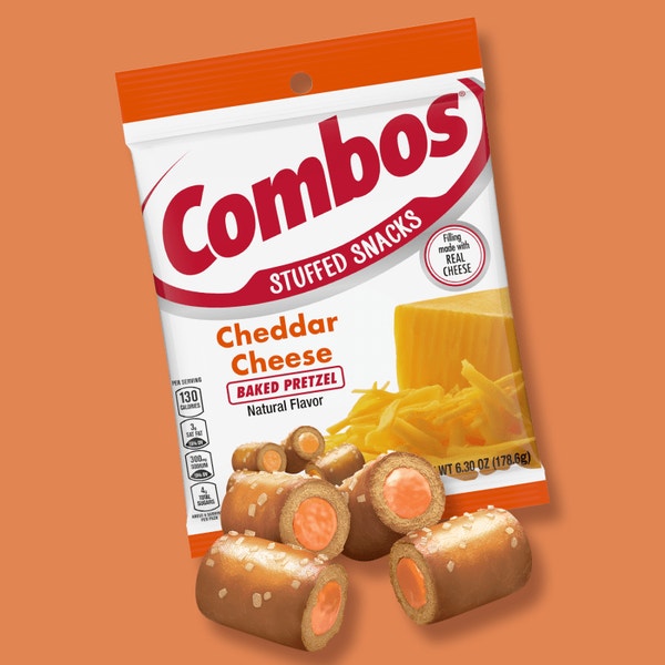 COMBOS Cheddar Cheese Pretzel Baked Snacks, 6.3 oz Bag