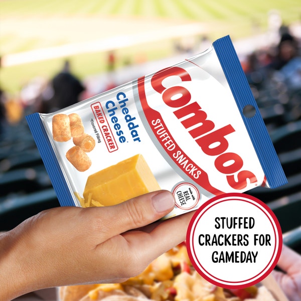 COMBOS Cheddar Cheese Cracker Baked Snacks Bag, 6.3 oz Bag