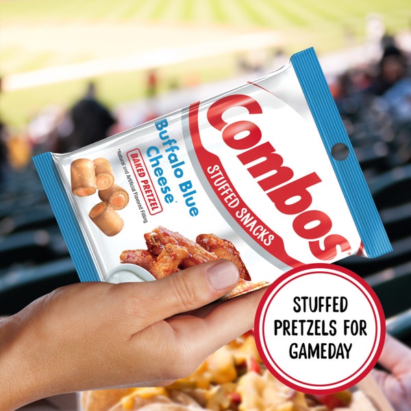 COMBOS Buffalo Blue Cheese Pretzel Baked Snacks, 6.3 oz Bag