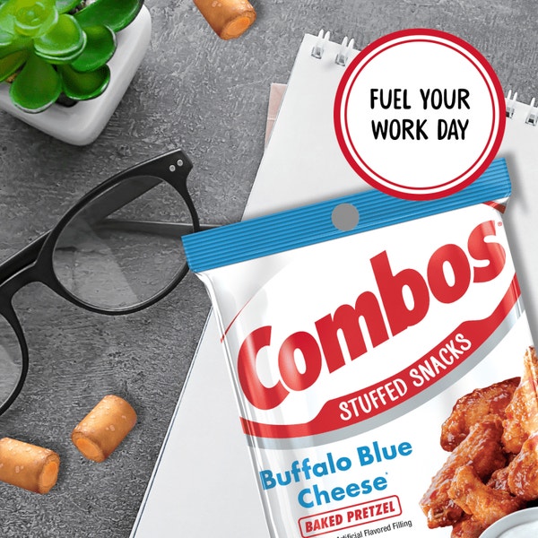 COMBOS Buffalo Blue Cheese Pretzel Baked Snacks, 6.3 oz Bag