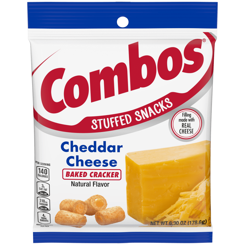 COMBOS Cheddar Cheese Cracker Baked Snacks Bag, 6.3 oz Bag | COMBOS®